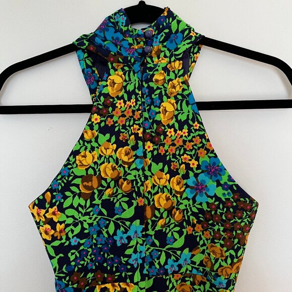 Vintage Union Made Cross Halter Floral Maxi Dress, Size XS - Picture 6 of 14